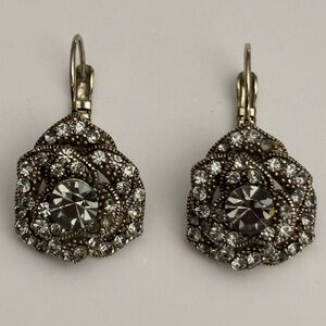 Rhinestone Drop Earrings Vintage Style Bridal Glam Leverback